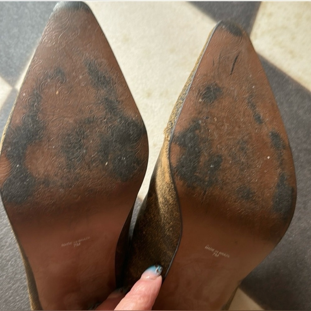 Matisse Leather Pointed-Toe Mules with Stacked Wood Heel  Real Beauties! - Picture 7 of 8